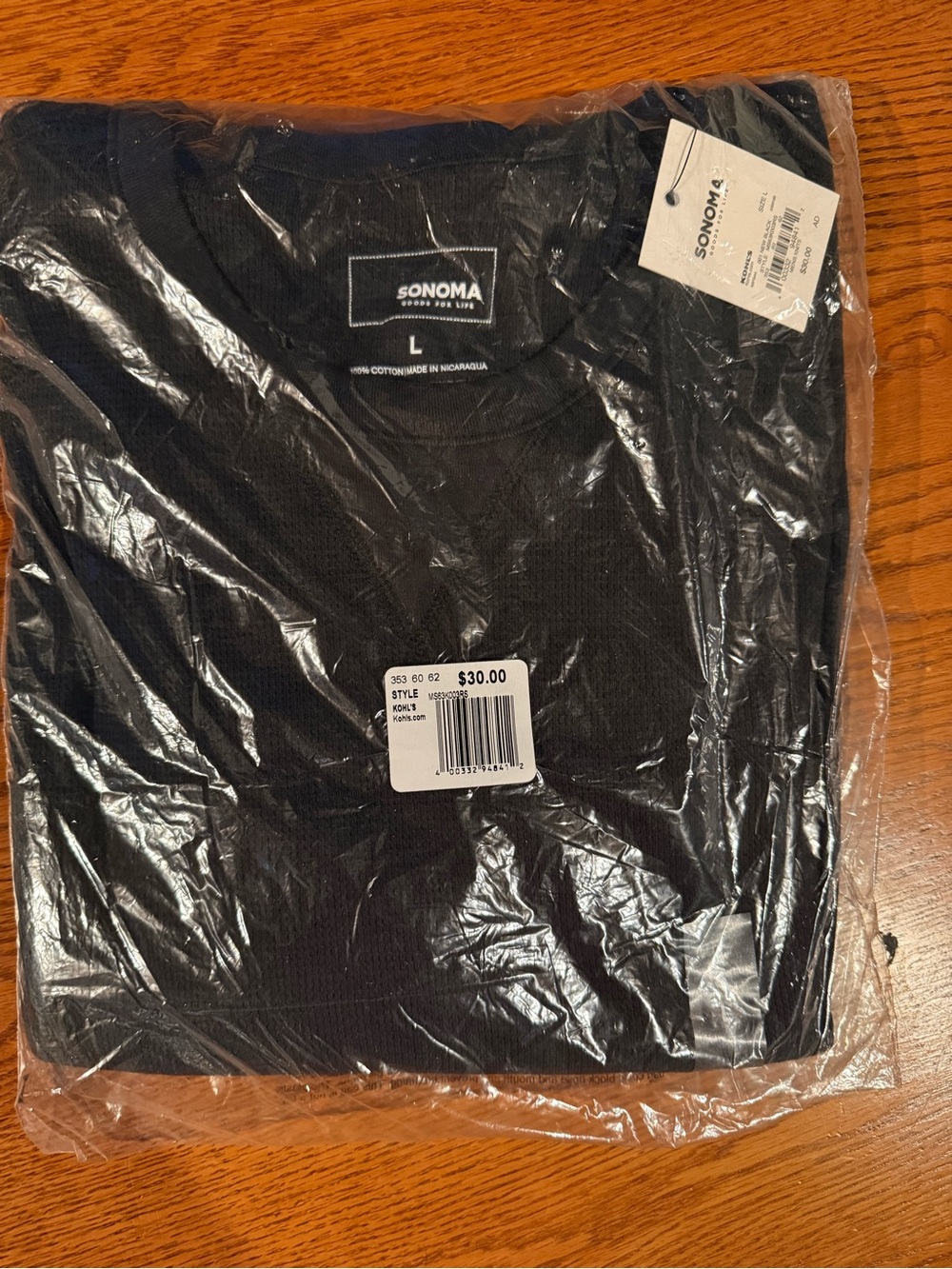 Sonoma Men's Crewneck long sleeve in Black